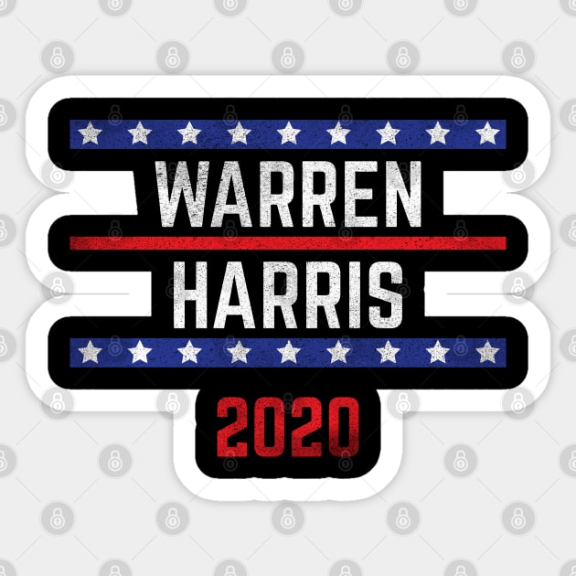 Elizabeth Warren and Kamala Harris on the one ticket? Dare to dream. Presidential race 2020 Distressed text Sticker by YourGoods